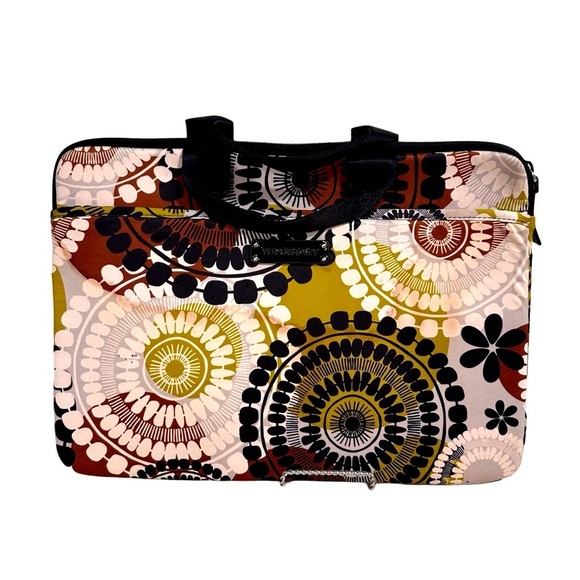 3x25 Vera Bradley Neoprene Padded Laptop Sleeve Cocoa Moss Pattern 15”Laptop GUC - Picture 1 of 13